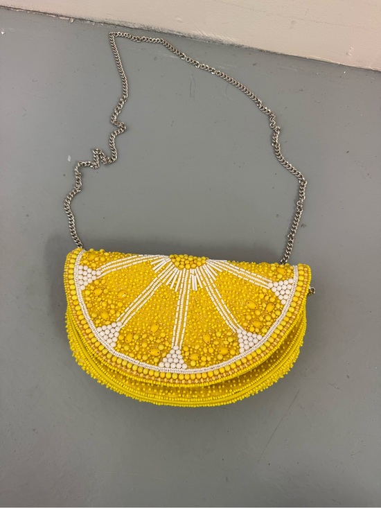 Handbags - Yellow Beaded lemon wedge Crossbody Bag